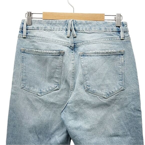 NEW Good American Jeans Good Classic Straight Distressed Light Blue636 Size 28 - Picture 6 of 13